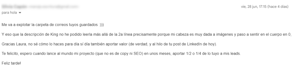 testimonio newsletter redaccion seo