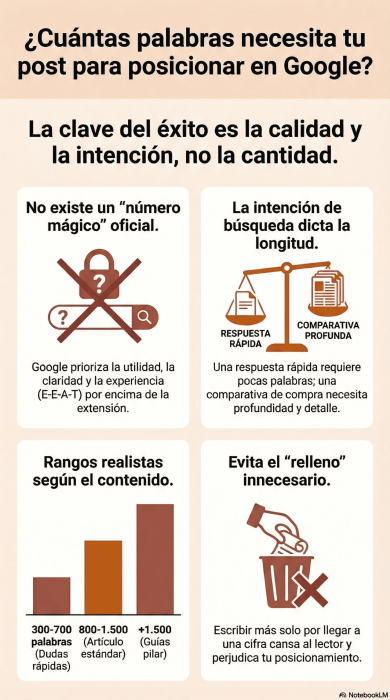 minimo de palabras para posicionar